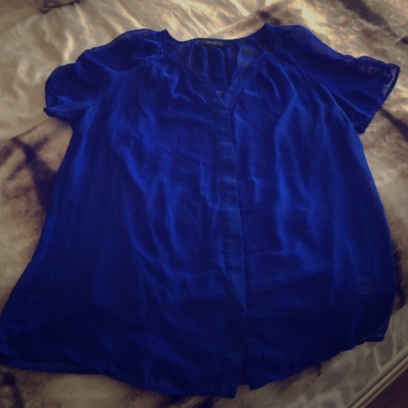 Royal blue sheer top w/matching cami