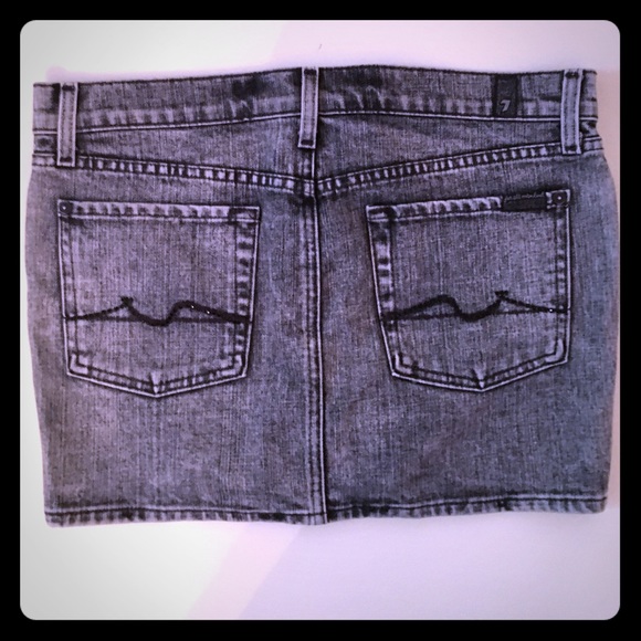 Black acid wash skirt w crystal embellishments