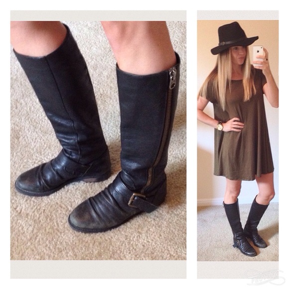 Steve Madden Shoes - Steve Madden Black 'P Lakke' Riding Boots