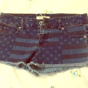 American flag jean shorts
