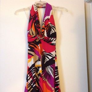 Tropical halter dress