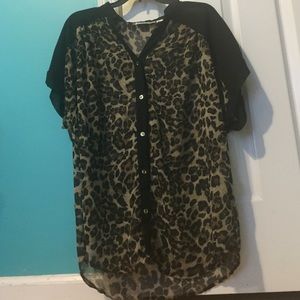 Button up Cheetah blouse