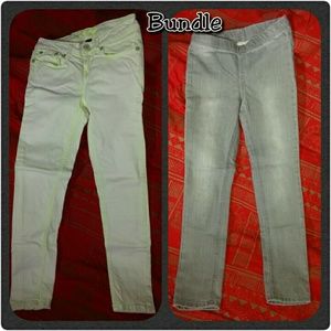 Request Jeans (green) and Cherokee (gray) Bottoms - Bundle - Girls 2 pair of jeans. Request Jeans (green) and Cherokee (gray) Bottoms - Bundle - Girls 2 pair of jeans.