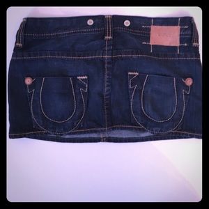 True religion dark denim  miniskirt-never worn!