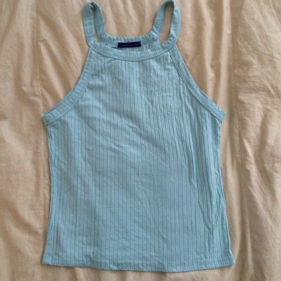 Ribbed baby blue tank top