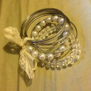 Sold in bundle Pretty Bangles with Lace Ribbon
