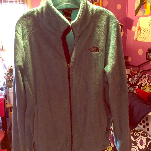 Blue/Seafoam colored North Face Fuzzy Jacket!