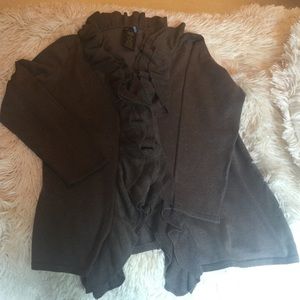 Ruffle sweater cardigan