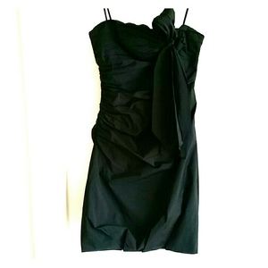 Bcbgmaxazria Black Taffeta Frch Inspired Dress Sz4