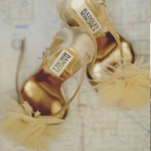 Badgley Mischka Blush Kiwi Heels- size 8