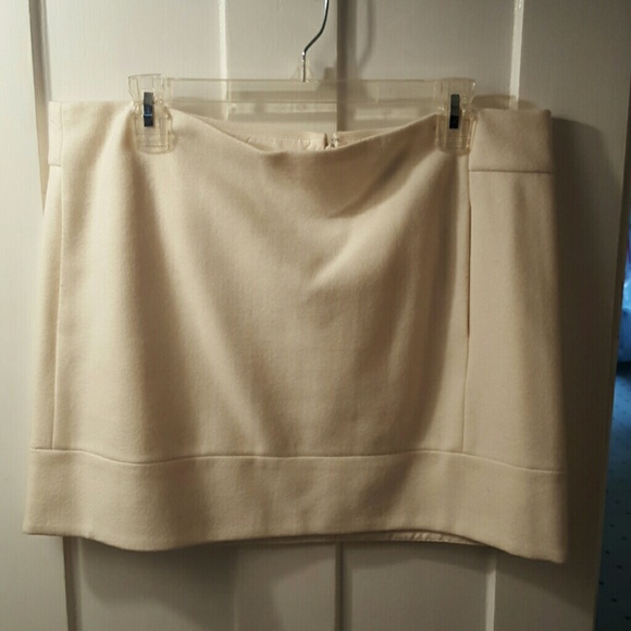 Winter white wool skirt