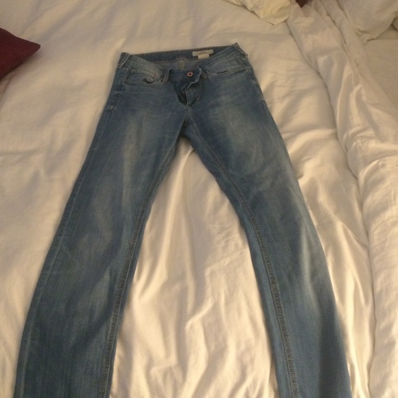 High waisted light denim jeans