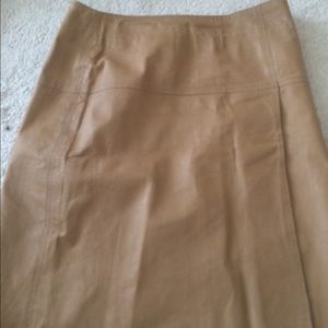 Faux leather skirt beige/natural
