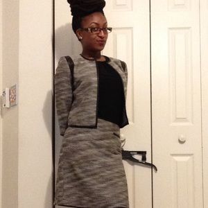 Black and white suit