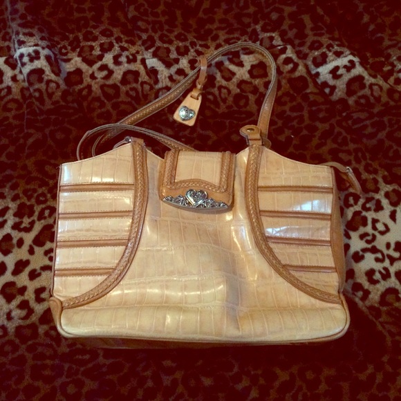Leather cream bag