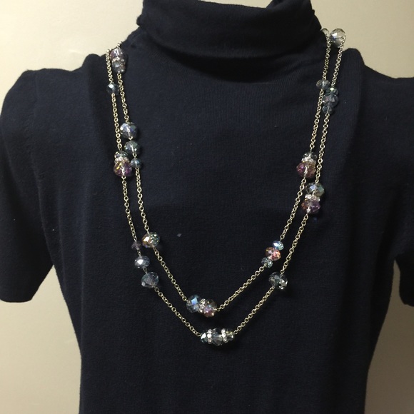 Long gold and beaded necklace