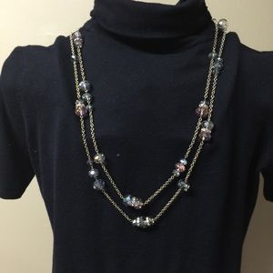 Long gold and beaded necklace