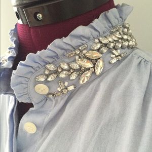 J.Crew Crystal Collar Tank Top-Size 4