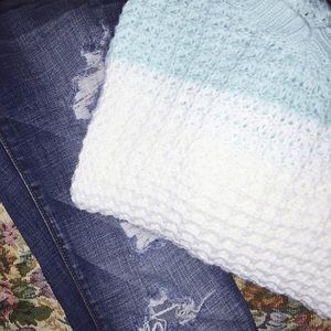 Rue21 Mint and White Striped Sweater