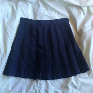 American Apparel Navy Blue Pleated Tennis Skirt