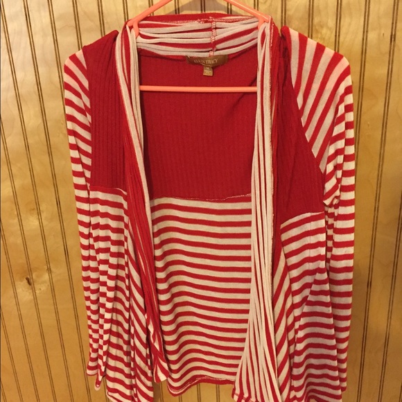 Red and White Cardigan