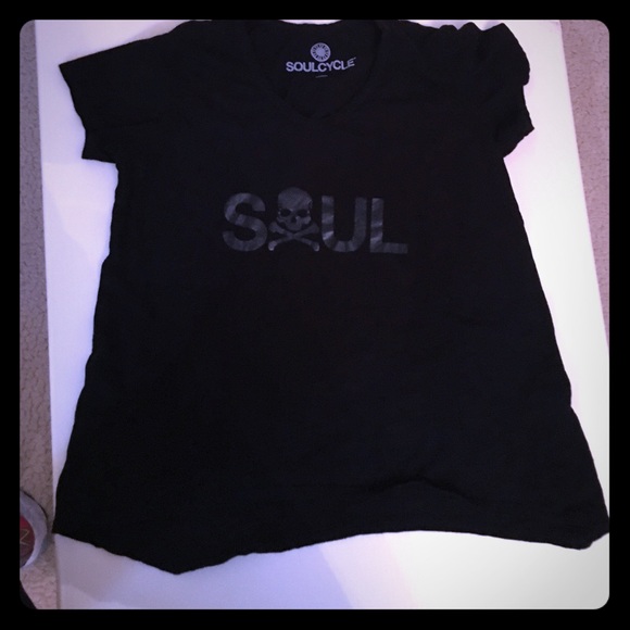 SoulCycle Black cap sleeve "soul" T-worn once!