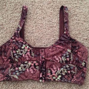 Brown floral bralette