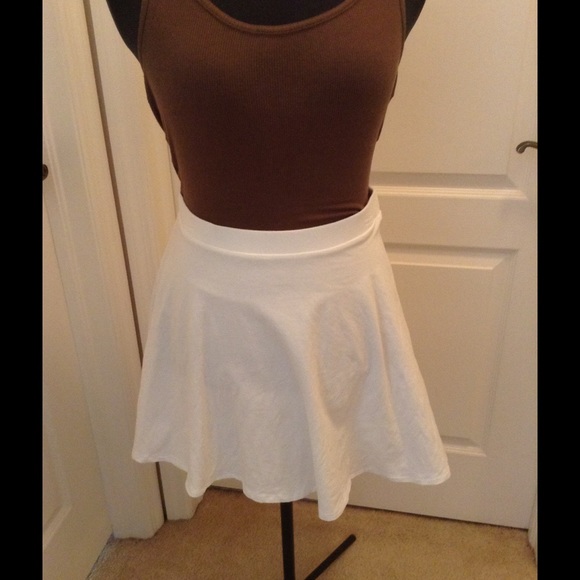 White skater skirt