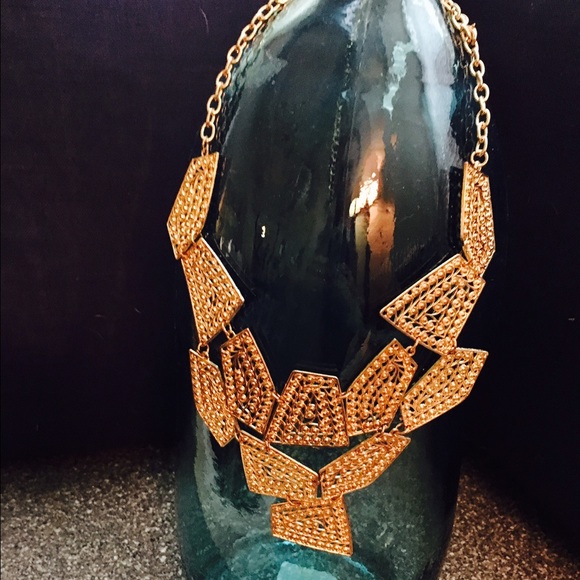 Gold geometrical statement necklace