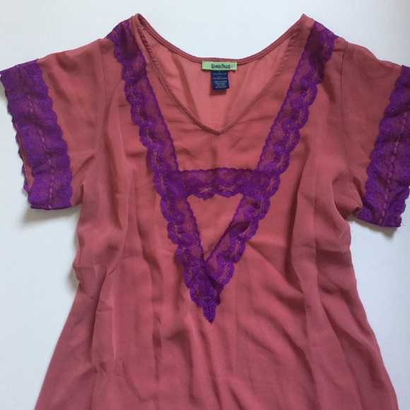 Mauve Blouse with Purple Detail