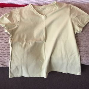 Classic tee shirt in spring green small v neck XL