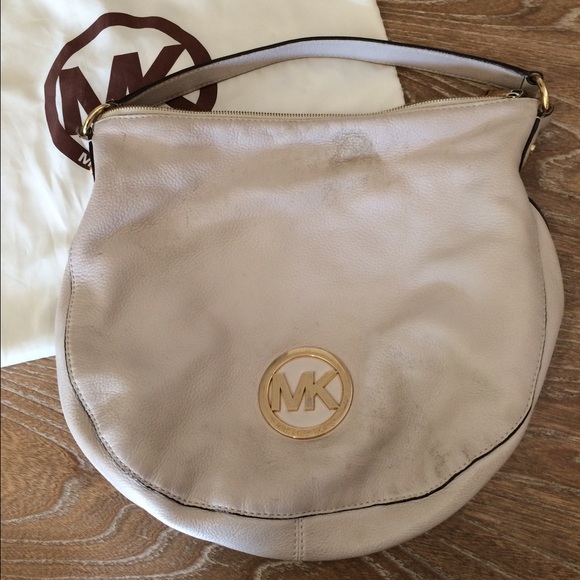 MICHAEL KORS Hobo Handbag Gray-ish leather