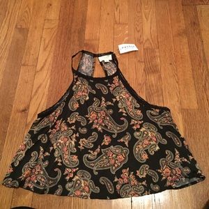 High neck crop tank top