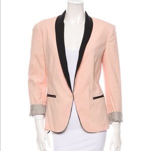 Rag and bone blazer, light pink with black piping