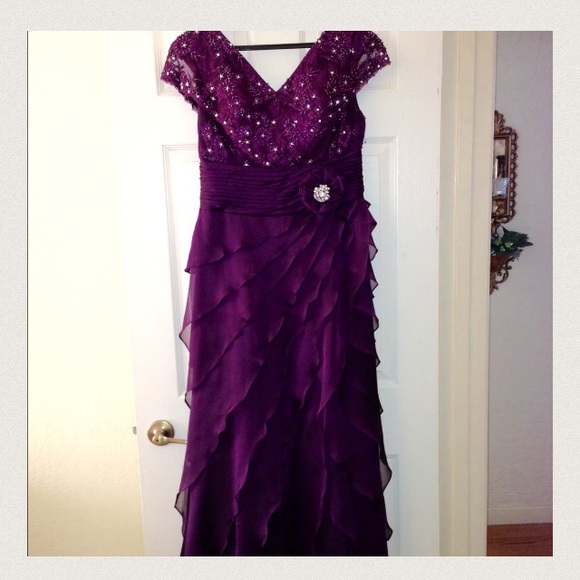 JOVANI MOTB EGGPLANT GOWN