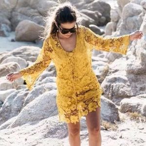 Zara yellow crochet dress