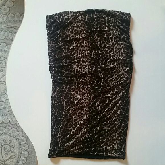 Olivia moon leopard print mid skirt