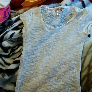 See threw net lace shirt