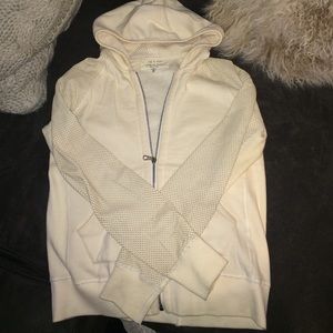 Rag and bone hoodie perforated lamb skin sleeves