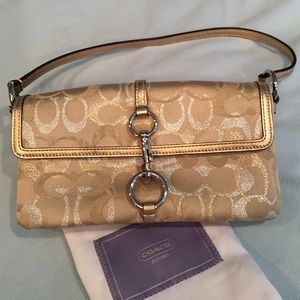 **SOLD** Coach Gold & Silver Logo Handbag