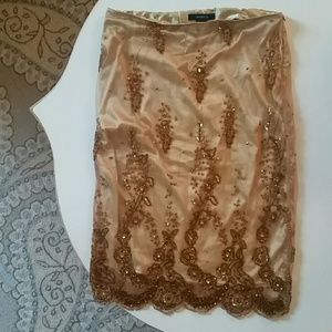 Gold beaded middie skirt