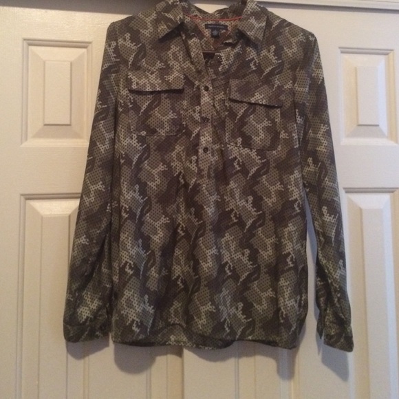 Camo long sleeve blouse