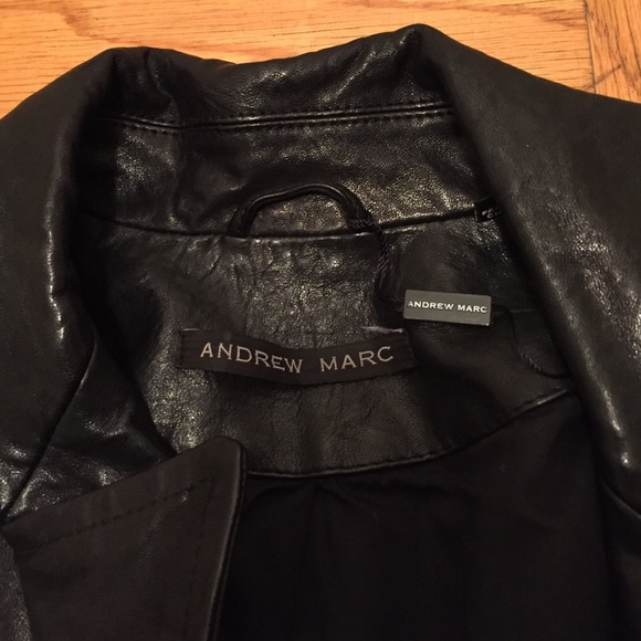 ***SOLD*** Andrew Marc Shiny Leather jacket - Picture 3 of 4
