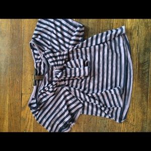Anthro nautical tie front crop top