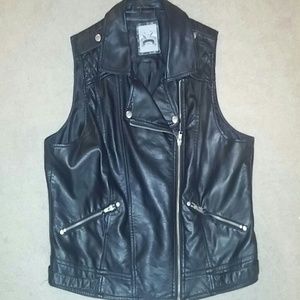 NEW LOOK Leather Moto Vest - US Size 14-UK Size 18