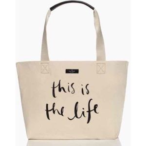 Kate spade this is the life canvas tote shopper