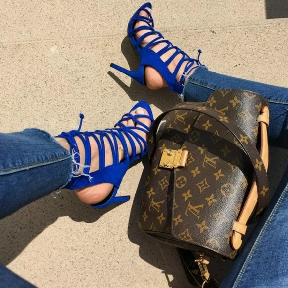 Zara blue strappy high heels