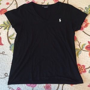 Black Polo Vneck Tshirt