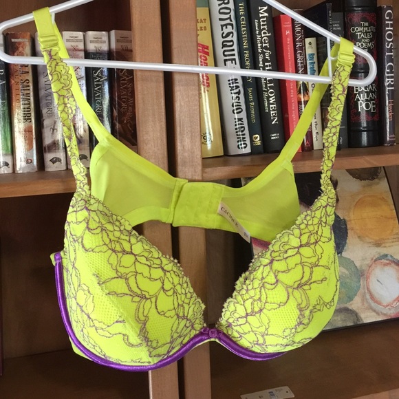 Brand New Neon Yellow and Purple Cacique Bra