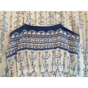 Blue and white printed dress